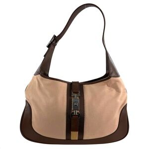 Gucci Nylon Striped Jackie Shoulder Bag